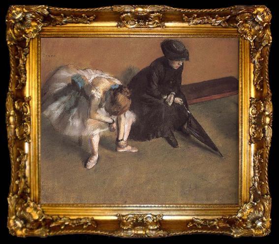 framed  Edgar Degas Waiting, ta009-2